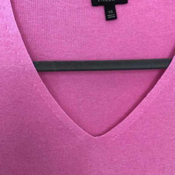 TALBOTS bubble gum Pink V-Neck Tunic Sweater super soft lightweight cotton XS/M - Picture 8 of 8
